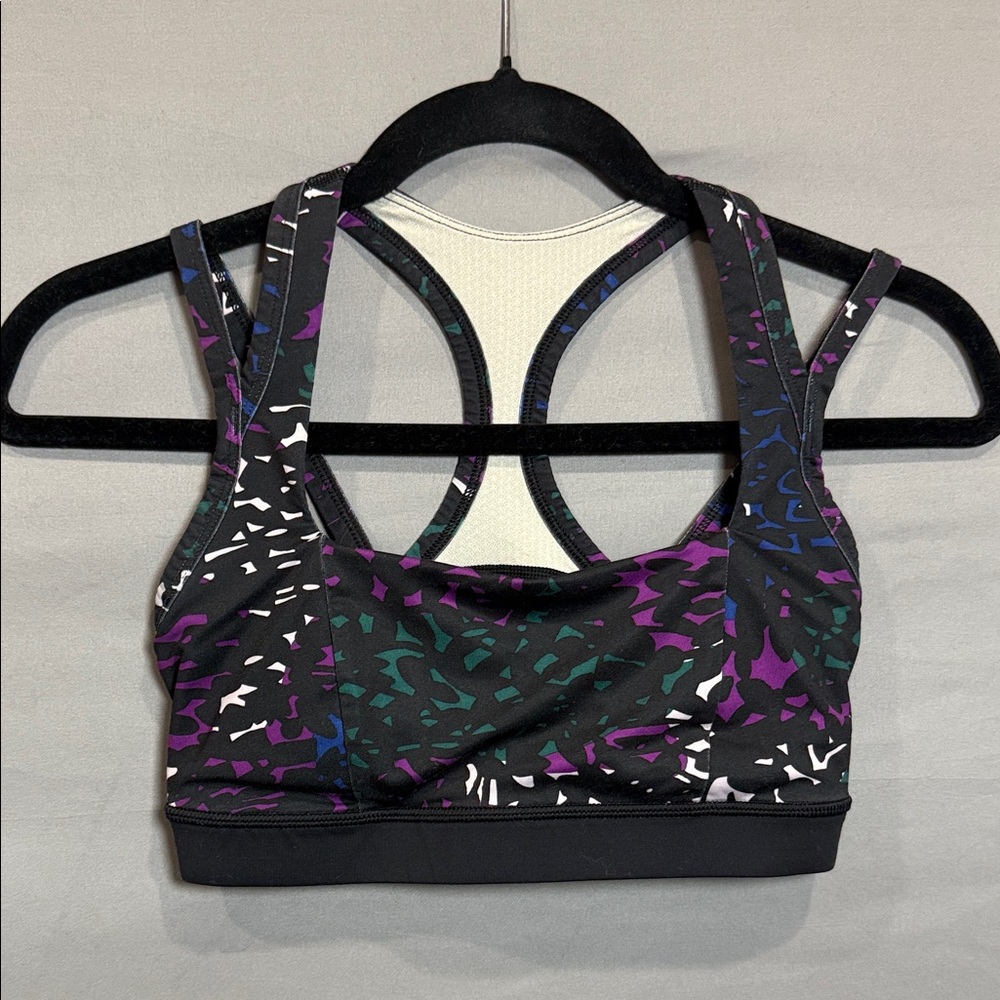 Lululemon Athletica Black and‎ Purple Splendour Bra, Size 6